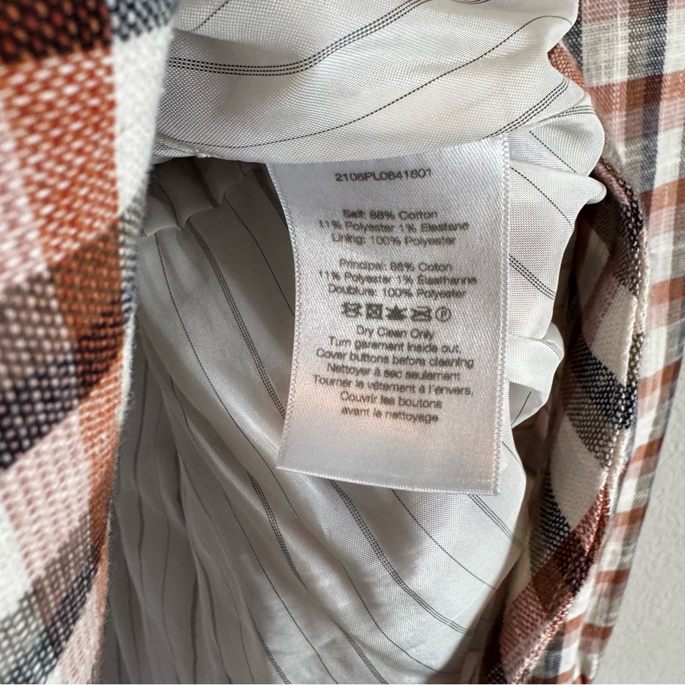 Veronica Beard Lin Plaid Belted Peplum Blazer Jacket Size Small - Picture 6 of 12